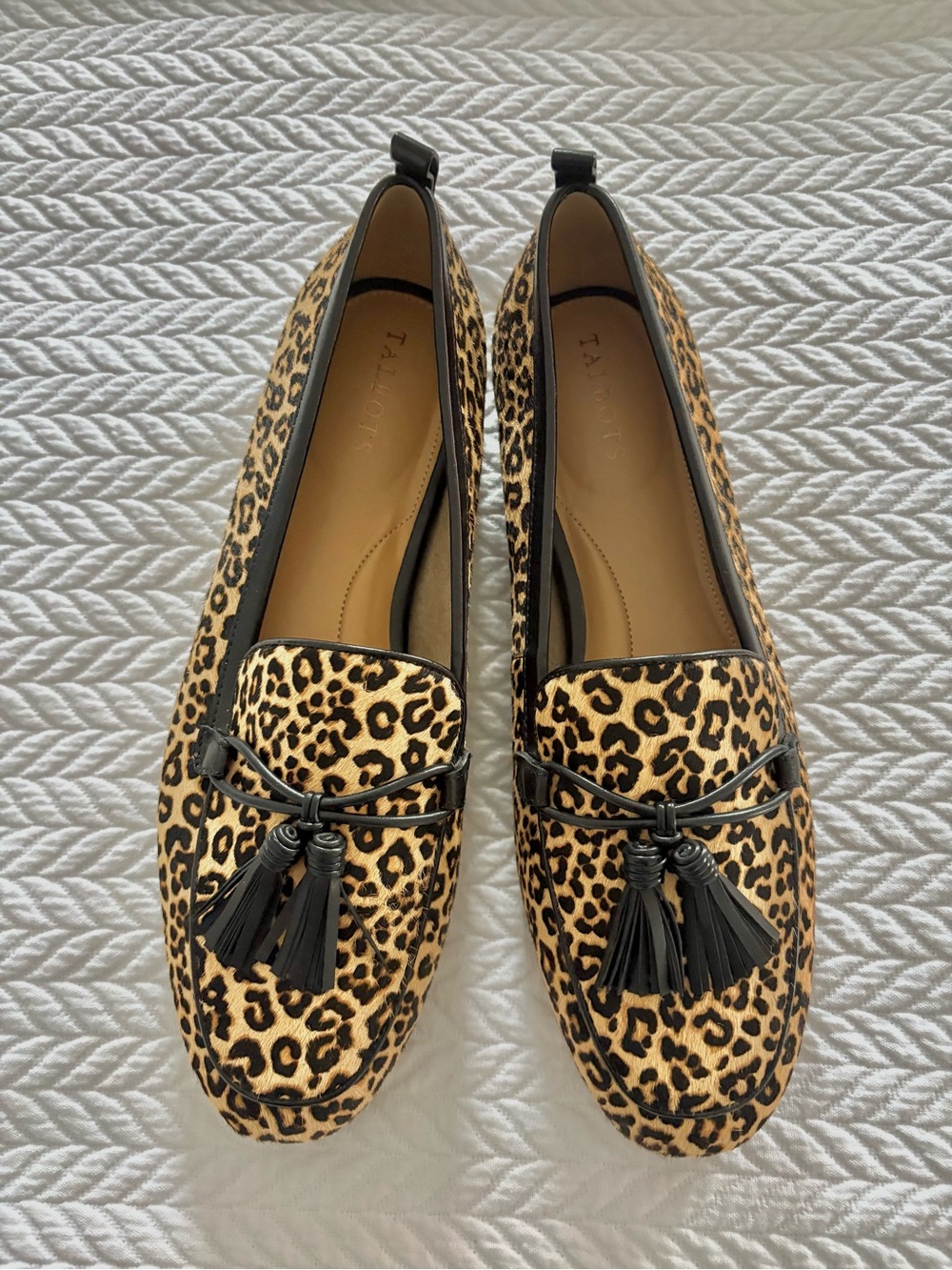 Talbots Leopard Print Tassel Loafers in calf leather Woman’s size 10M NEW